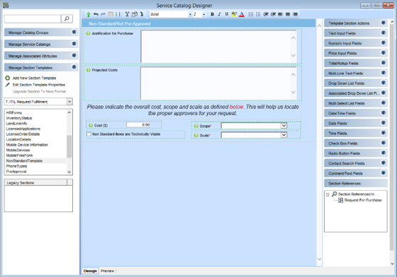 service catalogue designer